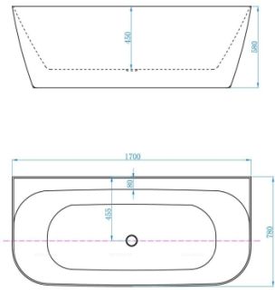 Акриловая ванна Allen Brau Priority 2.31003.20/CGM 170x78 см